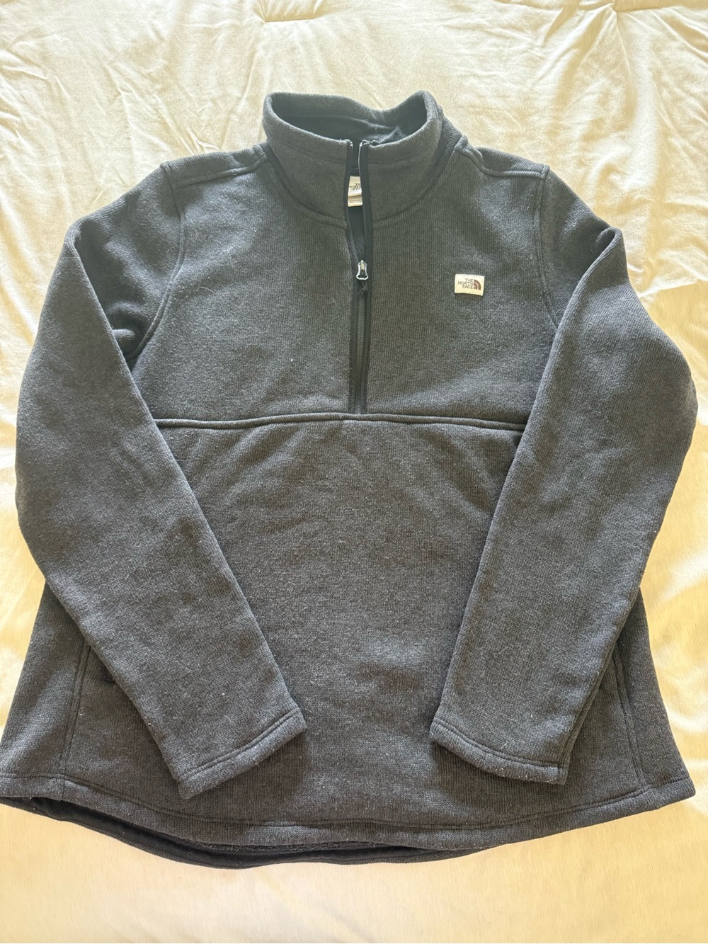 The North Face Women’s XL Quarter Zip Fleece Pullover Black Sweater